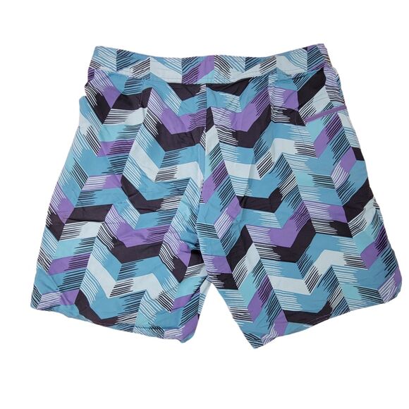 Patagonia Men's Purple Blue Chevron Paddler Unlined Swim Board Shorts Sz 33 - Picture 2 of 4